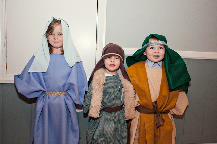 Handmade nativity scene costumes