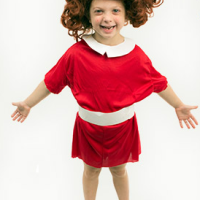 Homemade little orphan Annie costume