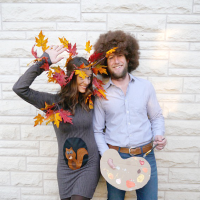 Bob Ross and Happy Tree Halloween costume