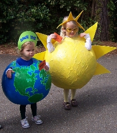 DIY Earth and Sun costumes