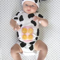 DIY baby cow costume with udder