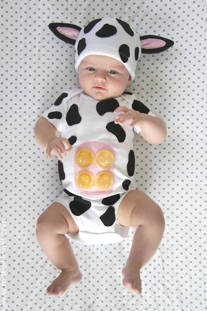 DIY baby cow costume with udder