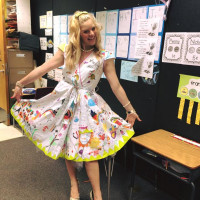 End of year kid made teacher dress